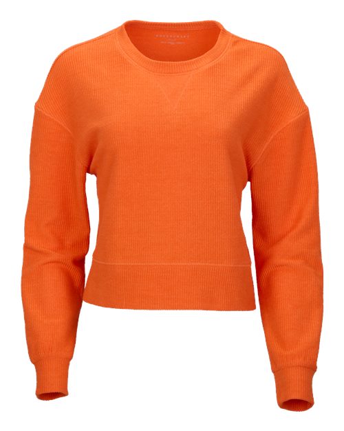 Boxercraft Women's Rib Knit Corded Boxy Crewneck Sweatshirt BW5102