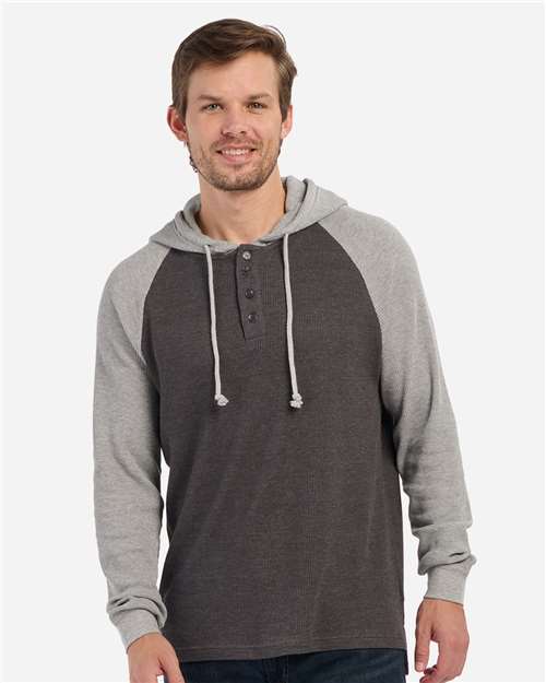 Boxercraft Unisex Waffle Knit Pullover Hooded Long Sleeve T-Shirt BM3702