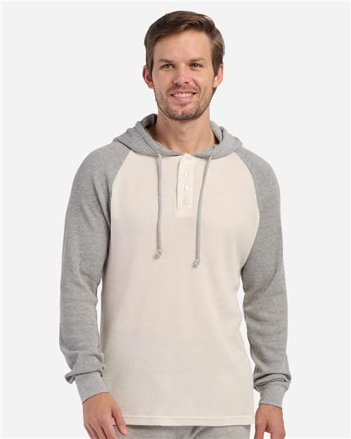 Boxercraft Unisex Waffle Knit Pullover Hooded Long Sleeve T-Shirt BM3702