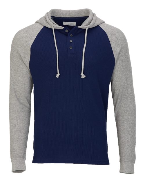 Boxercraft Unisex Waffle Knit Pullover Hooded Long Sleeve T-Shirt BM3702