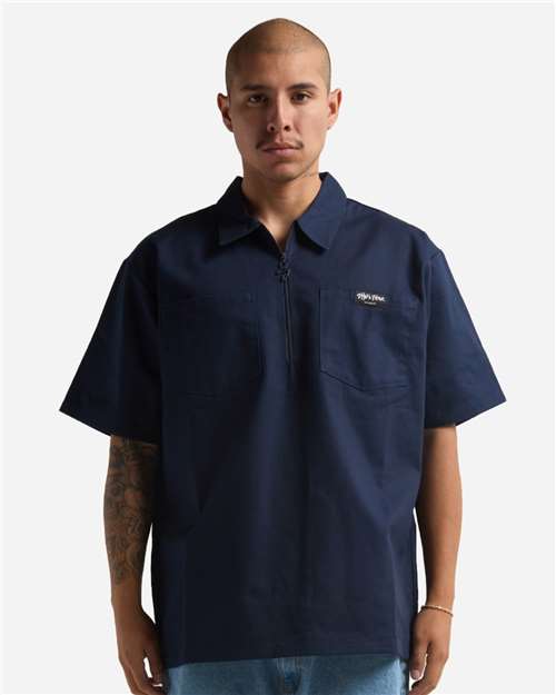 Shaka Wear Unisex Quarter-Zip Short Sleeve Work Shirt SHQZWS
