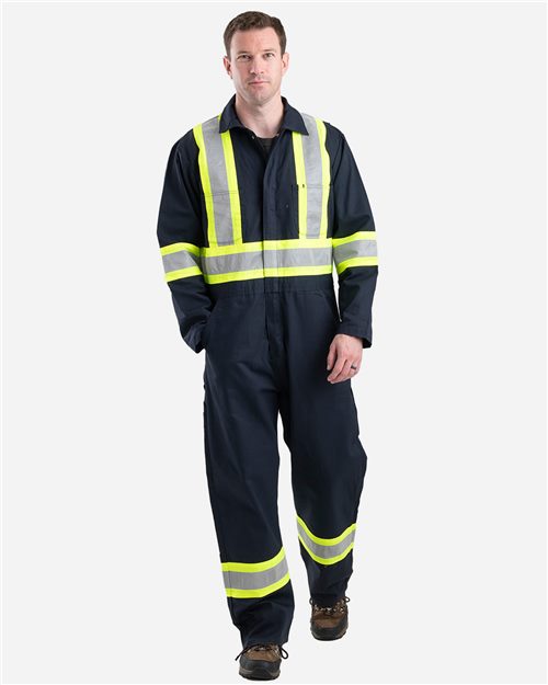 Berne Apparel Men's Safety Striped Unlined Coverall HVC250