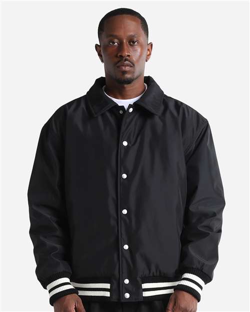 Shaka Wear Unisex Collared Varsity Jacket SHCVBJ