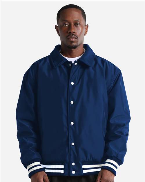 Shaka Wear Unisex Collared Varsity Jacket SHCVBJ