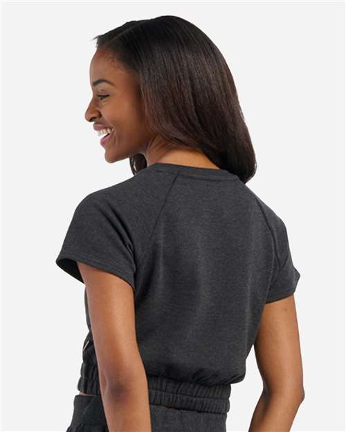 Boxercraft Women's French Terry Short Sleeve Cropped Crewneck Sweatshirt BW2103