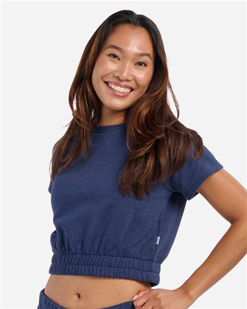 Boxercraft Women's French Terry Short Sleeve Cropped Crewneck Sweatshirt BW2103