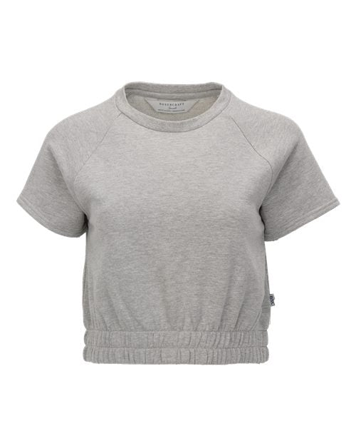 Boxercraft Women's French Terry Short Sleeve Cropped Crewneck Sweatshirt BW2103