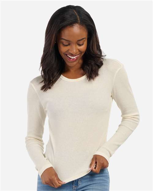 Boxercraft Women's Waffle Knit Baby Long Sleeve T-Shirt BW3103