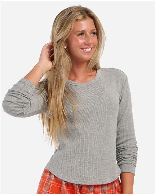 Boxercraft Women's Waffle Knit Baby Long Sleeve T-Shirt BW3103