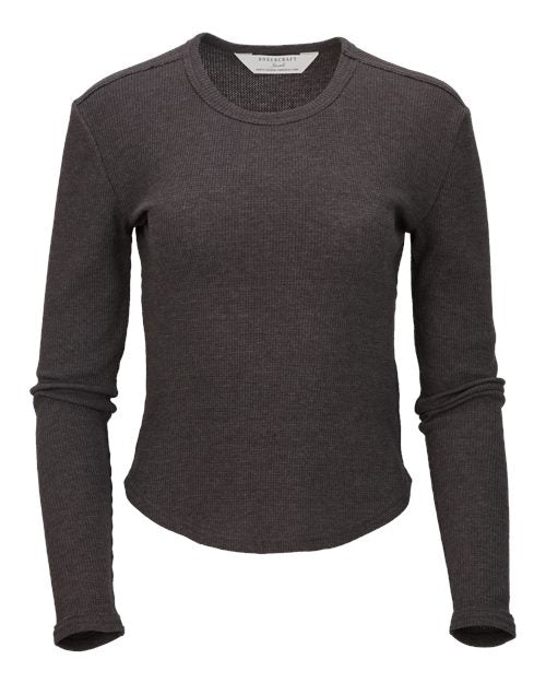 Boxercraft Women's Waffle Knit Baby Long Sleeve T-Shirt BW3103