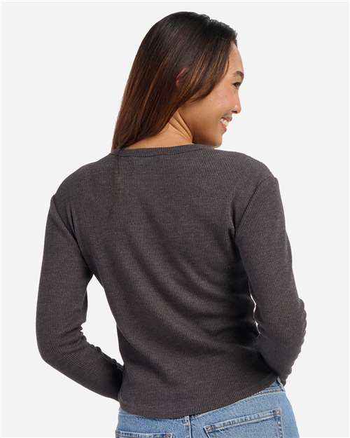 Boxercraft Women's Waffle Knit Baby Long Sleeve T-Shirt BW3103