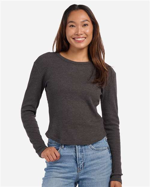 Boxercraft Women's Waffle Knit Baby Long Sleeve T-Shirt BW3103