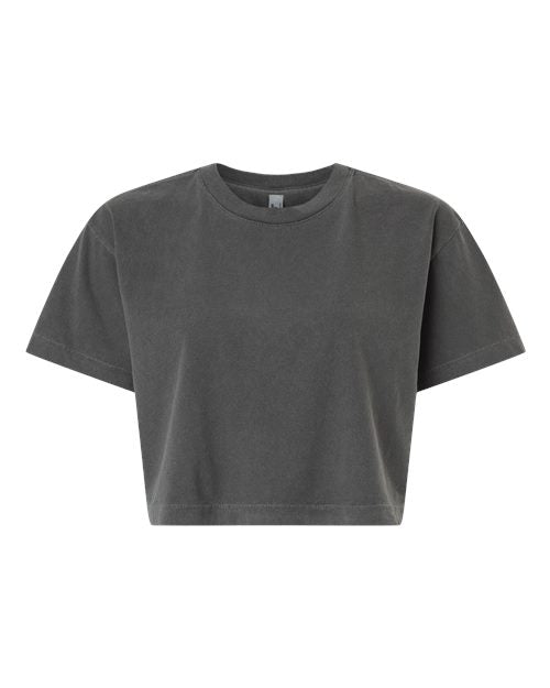 American Apparel Women's Heavyweight Cotton Garment-Dyed Boxy Cropped Tee 1302GD