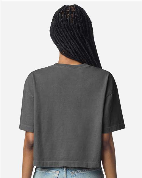 American Apparel Women's Heavyweight Cotton Garment-Dyed Boxy Cropped Tee 1302GD