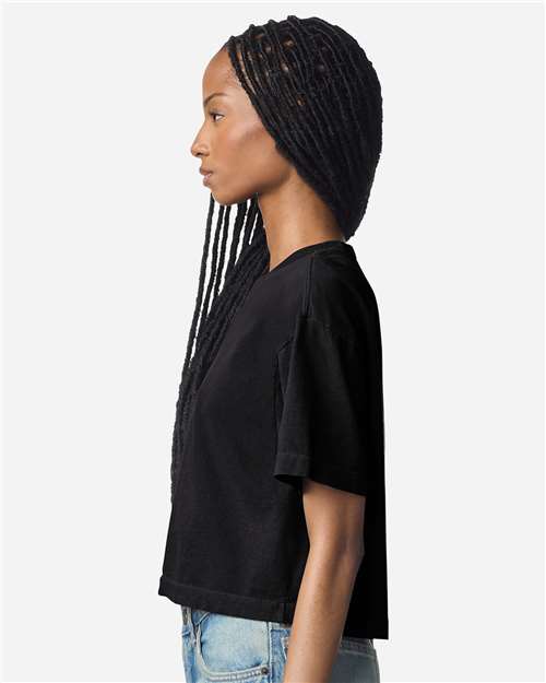 American Apparel Women's Heavyweight Cotton Garment-Dyed Boxy Cropped Tee 1302GD