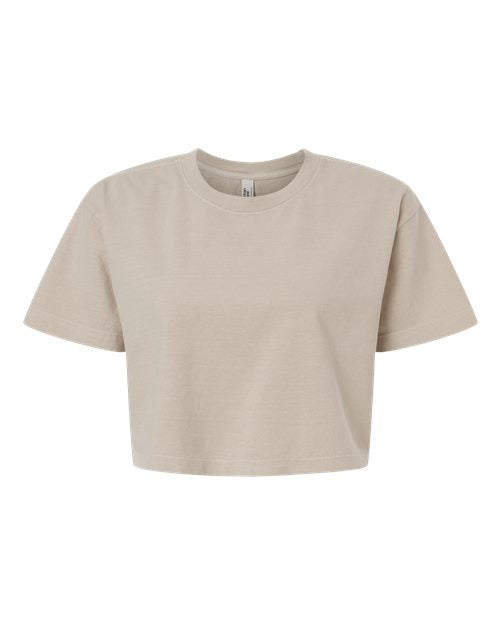 American Apparel Women's Heavyweight Cotton Garment-Dyed Boxy Cropped Tee 1302GD