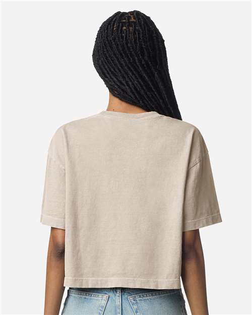 American Apparel Women's Heavyweight Cotton Garment-Dyed Boxy Cropped Tee 1302GD