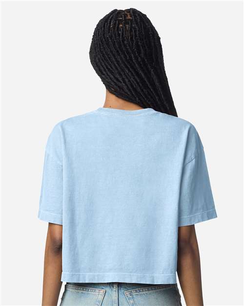 American Apparel Women's Heavyweight Cotton Garment-Dyed Boxy Cropped Tee 1302GD