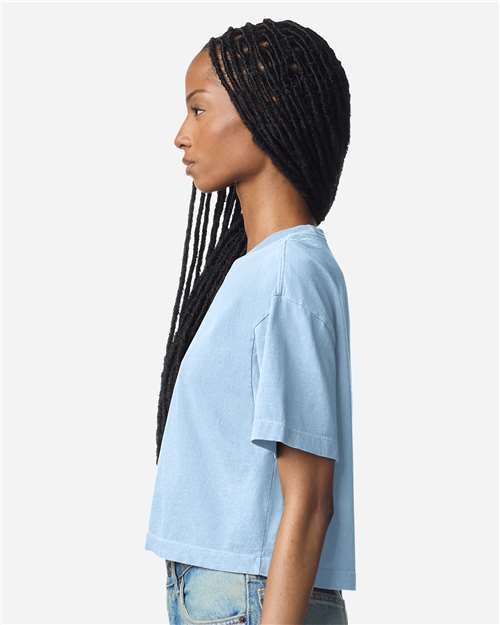 American Apparel Women's Heavyweight Cotton Garment-Dyed Boxy Cropped Tee 1302GD