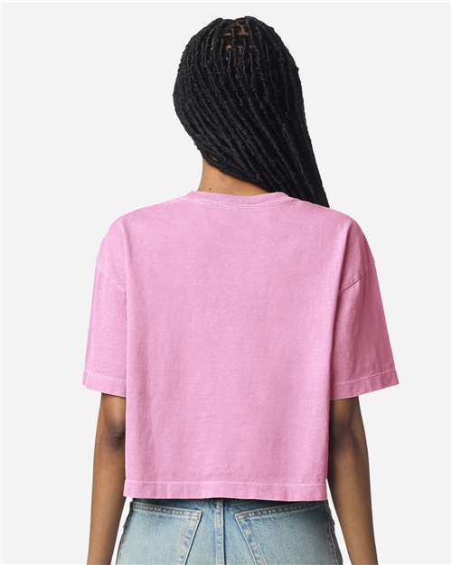 American Apparel Women's Heavyweight Cotton Garment-Dyed Boxy Cropped Tee 1302GD