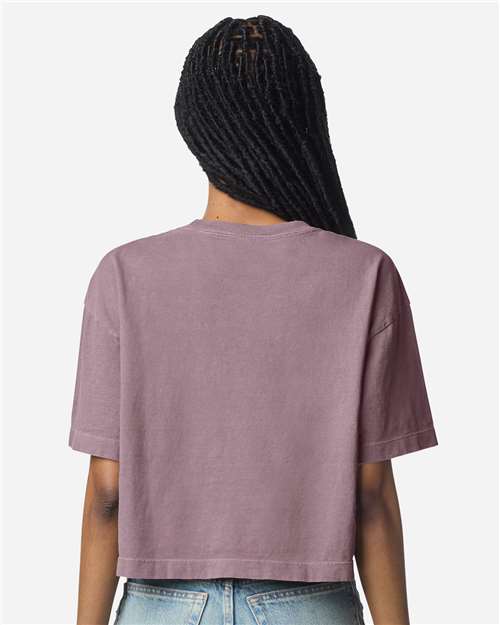 American Apparel Women's Heavyweight Cotton Garment-Dyed Boxy Cropped Tee 1302GD