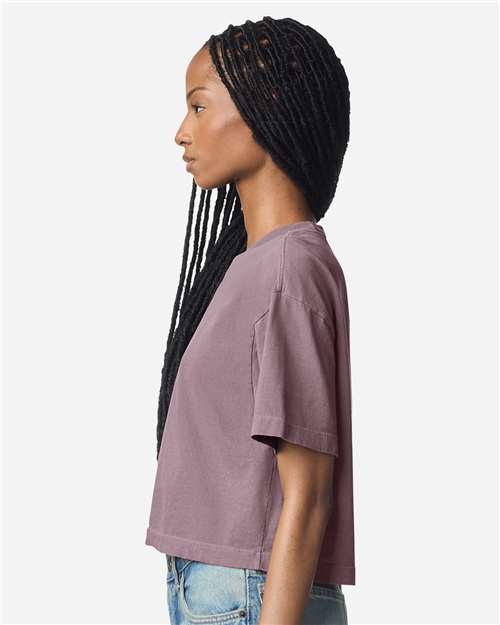 American Apparel Women's Heavyweight Cotton Garment-Dyed Boxy Cropped Tee 1302GD