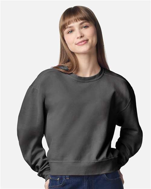 Comfort Colors Women's Garment-Dyed Mid-Length Crewneck Sweatshirt 1566L