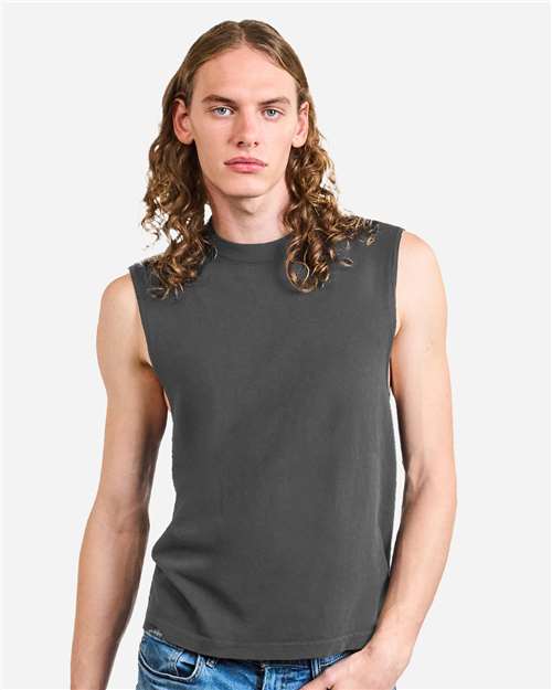 American Apparel Unisex Heavyweight Cotton Garment-Dyed Boxy Muscle Tee 207GD