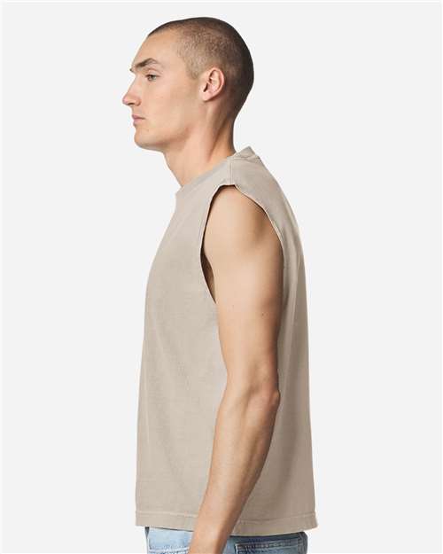 American Apparel Unisex Heavyweight Cotton Garment-Dyed Boxy Muscle Tee 207GD