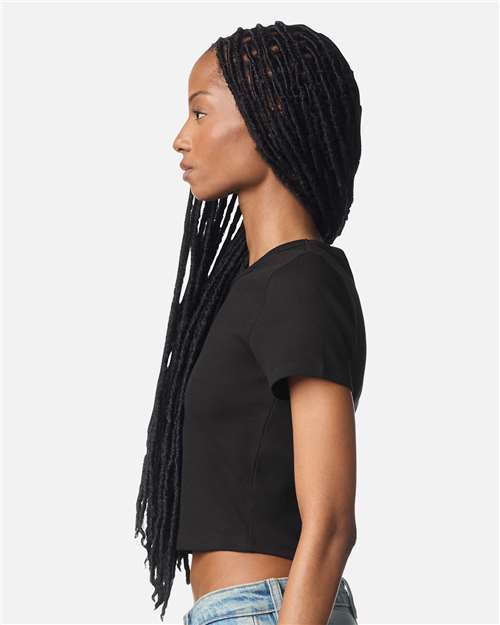 American Apparel Women's Baby Rib Fitted Cropped Tee BR210