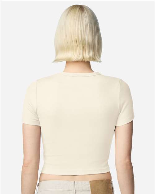 American Apparel Women's Baby Rib Fitted Cropped Tee BR210