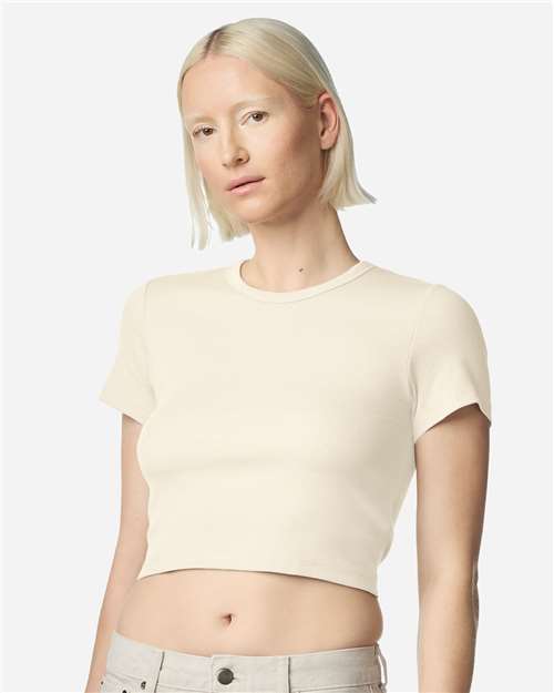 American Apparel Women's Baby Rib Fitted Cropped Tee BR210