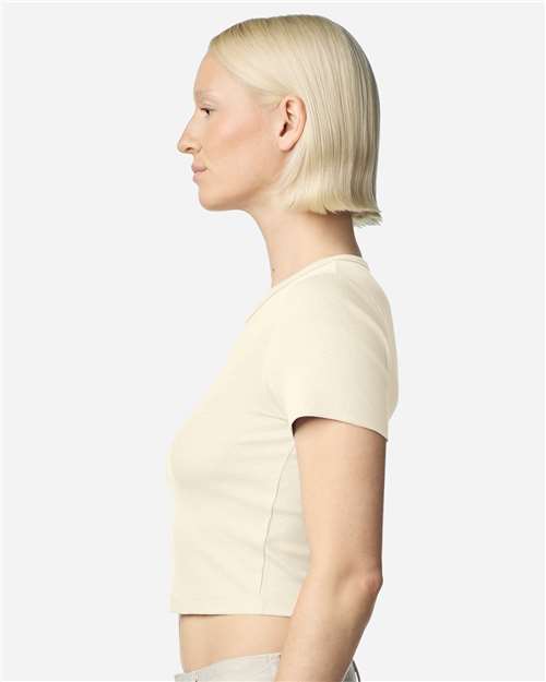 American Apparel Women's Baby Rib Fitted Cropped Tee BR210