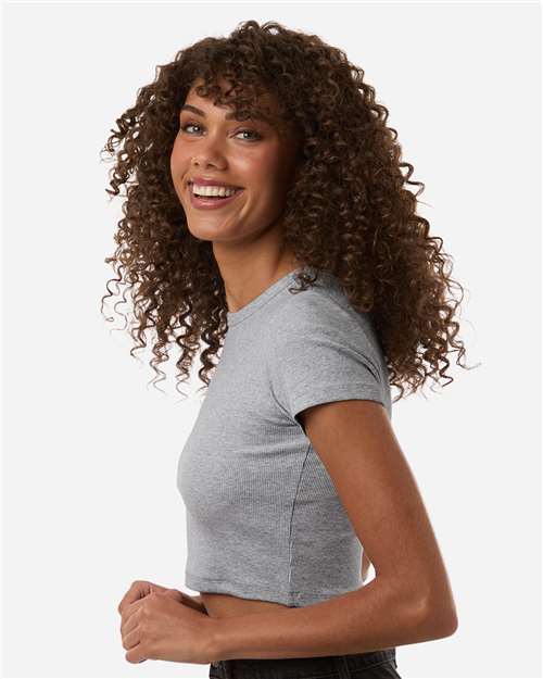 American Apparel Women's Baby Rib Fitted Cropped Tee BR210