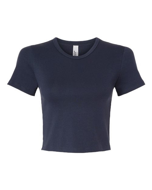 American Apparel Women's Baby Rib Fitted Cropped Tee BR210