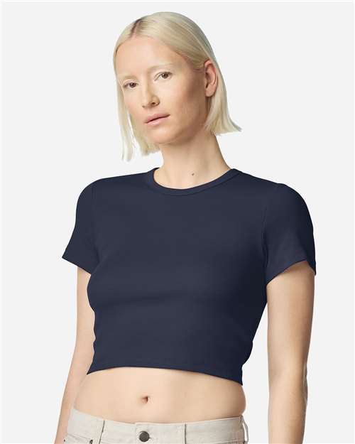 American Apparel Women's Baby Rib Fitted Cropped Tee BR210