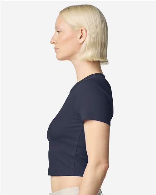 American Apparel Women's Baby Rib Fitted Cropped Tee BR210
