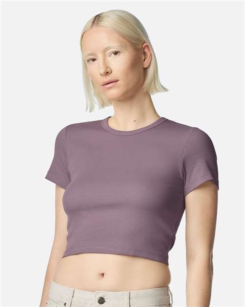 American Apparel Women's Baby Rib Fitted Cropped Tee BR210