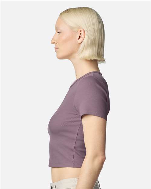 American Apparel Women's Baby Rib Fitted Cropped Tee BR210