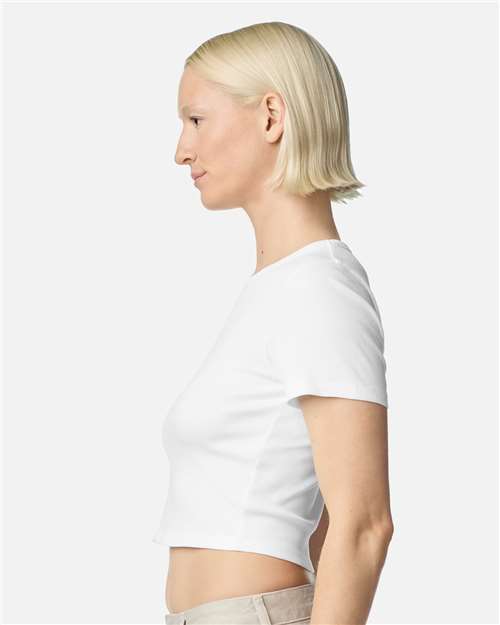 American Apparel Women's Baby Rib Fitted Cropped Tee BR210