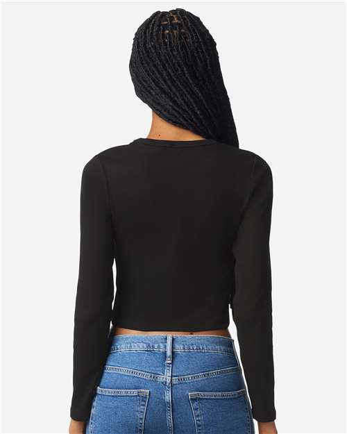 American Apparel Women's Baby Rib Long Sleeve Fitted Tee BR2107