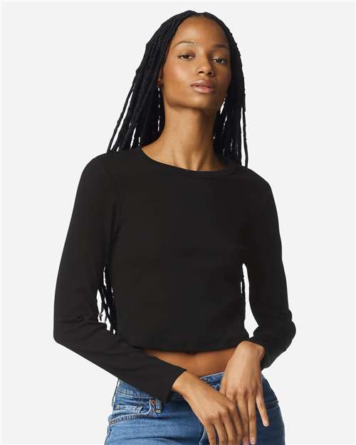 American Apparel Women's Baby Rib Long Sleeve Fitted Tee BR2107