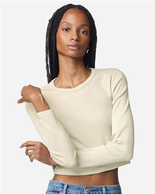 American Apparel Women's Baby Rib Long Sleeve Fitted Tee BR2107