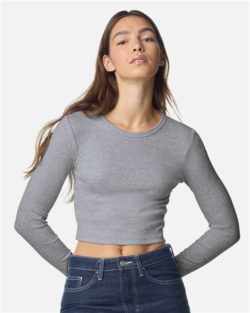 American Apparel Women's Baby Rib Long Sleeve Fitted Tee BR2107