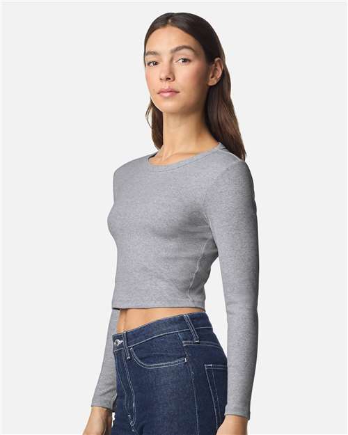 American Apparel Women's Baby Rib Long Sleeve Fitted Tee BR2107
