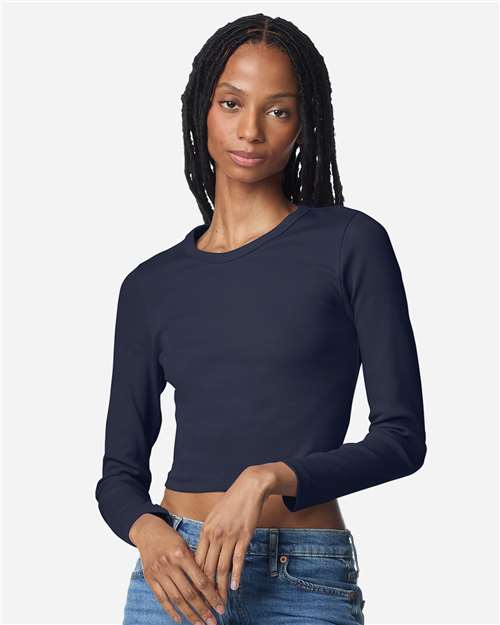 American Apparel Women's Baby Rib Long Sleeve Fitted Tee BR2107