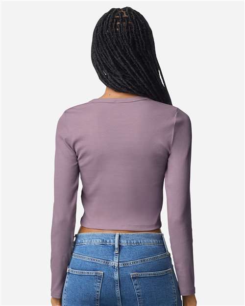American Apparel Women's Baby Rib Long Sleeve Fitted Tee BR2107