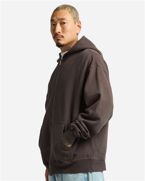 Shaka Wear Unisex Max Heavy Garment-Dyed Full-Zip Hoodie Sweatshirt SHGMZ