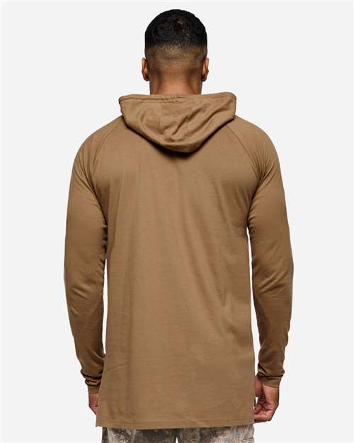 LAT Unisex Fine Jersey Hooded Long Sleeve Raglan Tee 6917