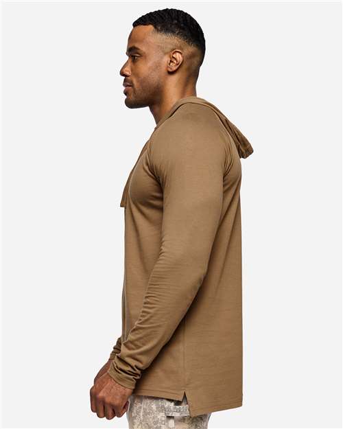 LAT Unisex Fine Jersey Hooded Long Sleeve Raglan Tee 6917